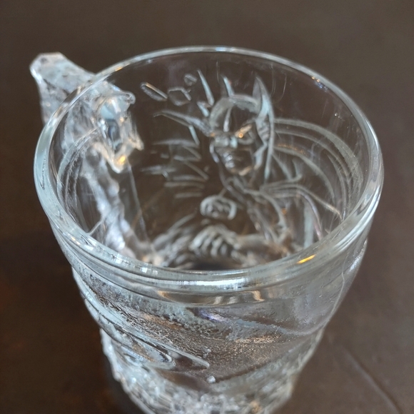 Vintage 1995 McDonald's Batman Forever Clear Glass Mug DC Comics - Picture 6 of 8